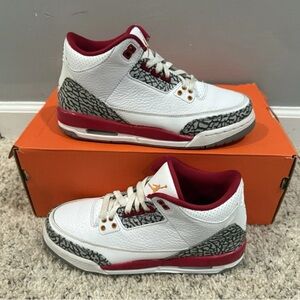 Jordan Air Jordan 3 Cardinal Red 2022 White Red (6.5Y, 8W) 🔥🔥🔥